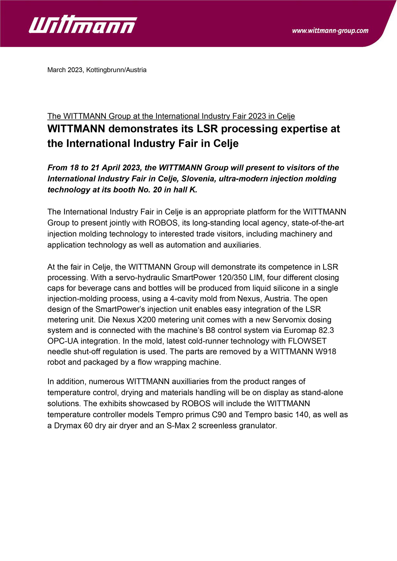 Wiba-PR-02-2023_Int Industry Fair Celje