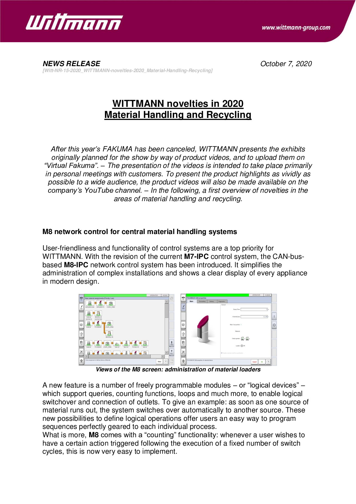 witt-nr-15-2020_wittmann-novelties-2020_material-handling-recycling