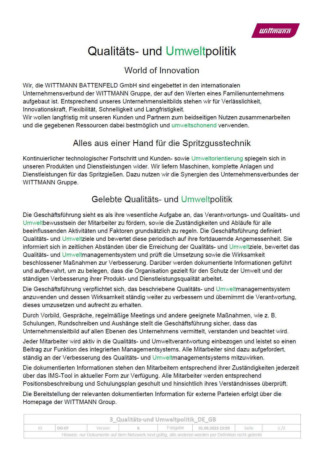 Dokument DO-07 '3_Qualitäts-und Umweltpolitik_DE_2023_06
